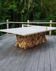 Stonewood - Indoor-Outdoor Ping-Pong Dining Table - White / Woodtone