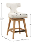 Klismos - Fabric Counter Stool - Off-White