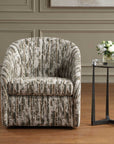 Mari - Boucle Swivel Chair - Green / White