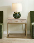 Pembrook - Side Table - Light Washed / Brass