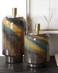 Celestial Tide - Glass Containers (Set of 2) - Bronze