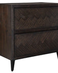 Abba - Herringbone Accent Chest - Dark Brown