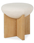 Lainie - Minimalist Accent Stool - White / Light Brown