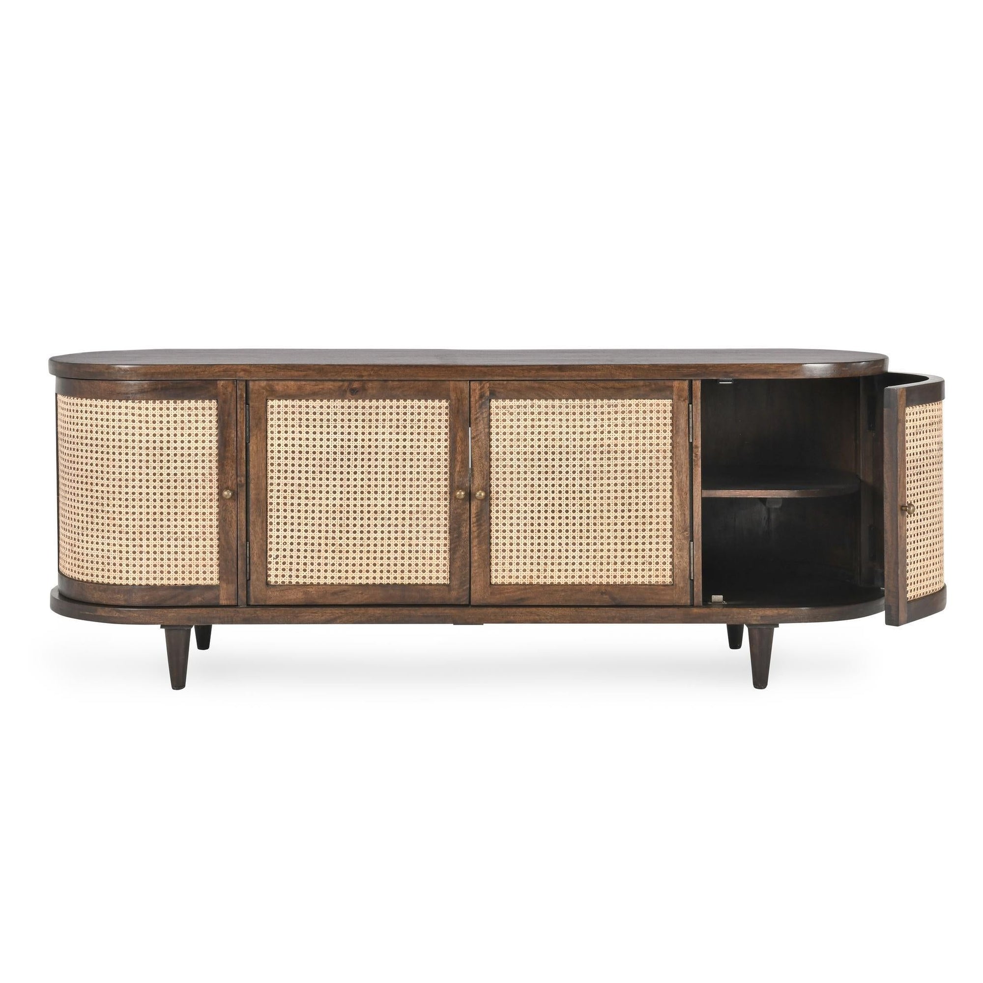 Teresa - 4 Door Buffet - Walnut / Natural Brown