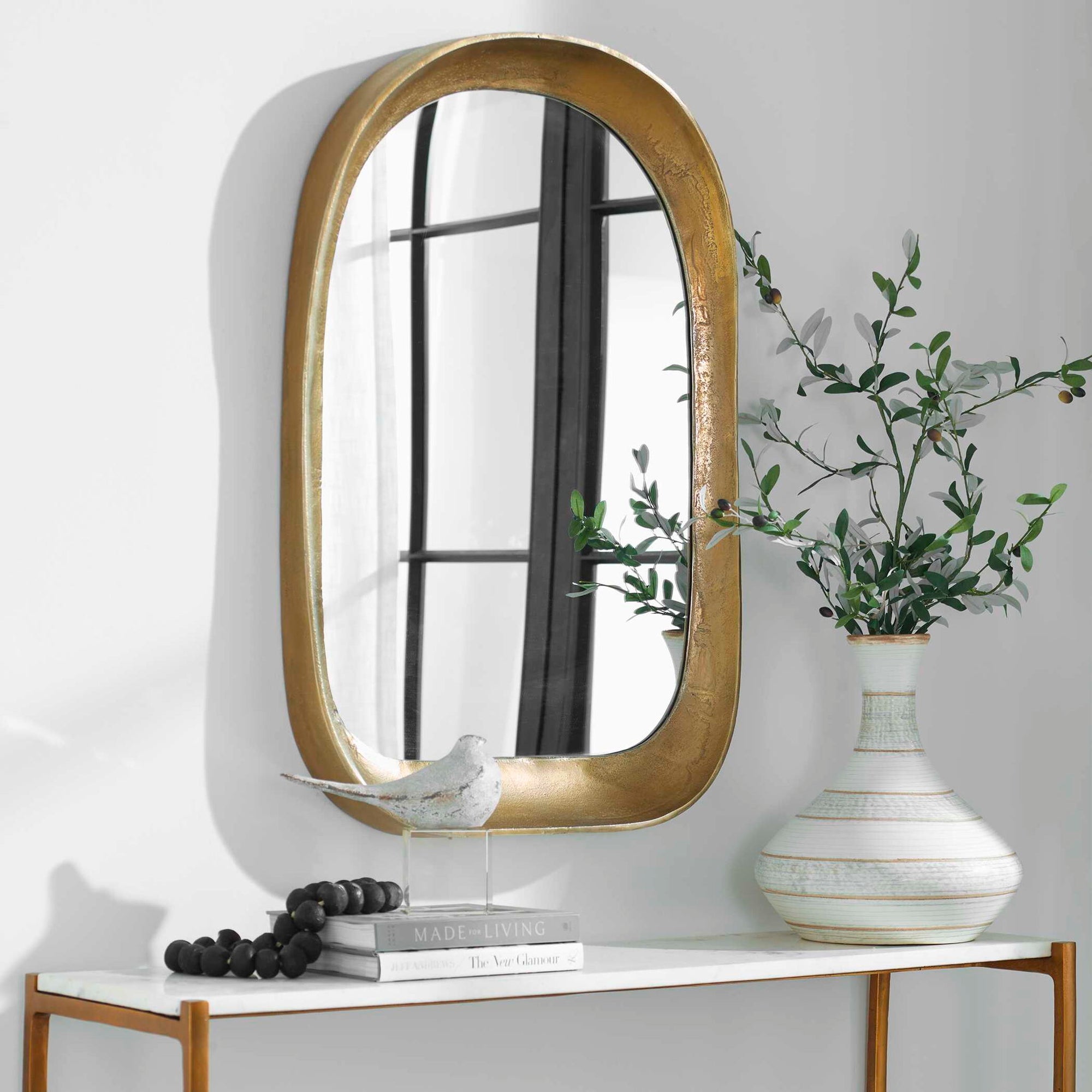 Bradano - Brass Arch Mirror - Bronze