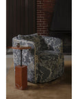 Cecil - Accent Chair Tapestry - Blue / Gray