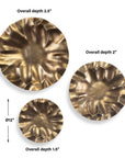 Peonia - Outdoor Wall Art (Set of 3) - Gold