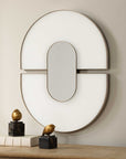Encase - Modern Oval Mirror - White