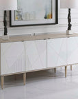 Tightrope - 4 Door Modern Sideboard Cabinet - White & Light Brown