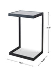 Windell - Cantilever Accent Table - Black & Pearl Silver