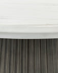 Caspia - 47" Outdoor Round Dining Table - Snowdrift White / Black