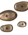 Set In Stone - Outdoor Wall Art (Set of 4) - Brass