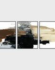 Maverick - Triptych Painting Art by Buddy Whitlock - Beige / Dark Gray