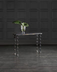 Melange - Darcie Stone Top Hall Console - Black