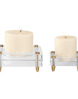 Claire - Crystal Block Candleholders (Set of 2) - Beige