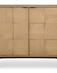 Lorenzo - Geometric 2 Door Cabinet - Light Brown