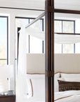 Retreat - Pole Rattan Upholstered Poster Bed With Canopy