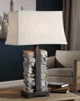Kodiak - Stacked Stone Lamp - Beige & Dark Gray
