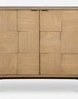 Lorenzo - Geometric 2 Door Cabinet - Light Brown