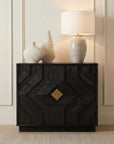 Faulkner - 3 Drawer Modern Chest - Black / Brass