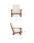 Ingrid - Accent Chair - Off White / Light Brown