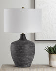 Graphite - Ribbed Table Lamp - Black