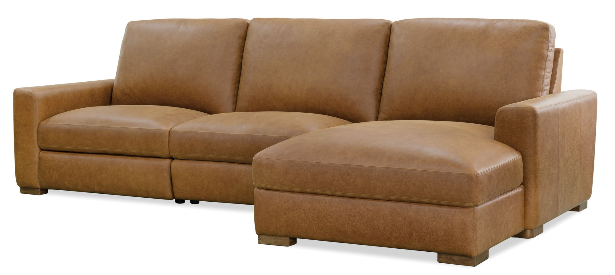MS - Optimus Three-Seat Power Sectional - Light Brown