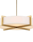 Cresson - 4 Light Drum Pendant - White / Gold