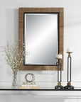 Island - Braided Straw Mirror - Light Brown