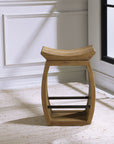 Connor - Modern Wood Counter Stool - Light Brown