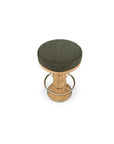 Nio - Swivel Counter Stool - Dark Green / Light Brown