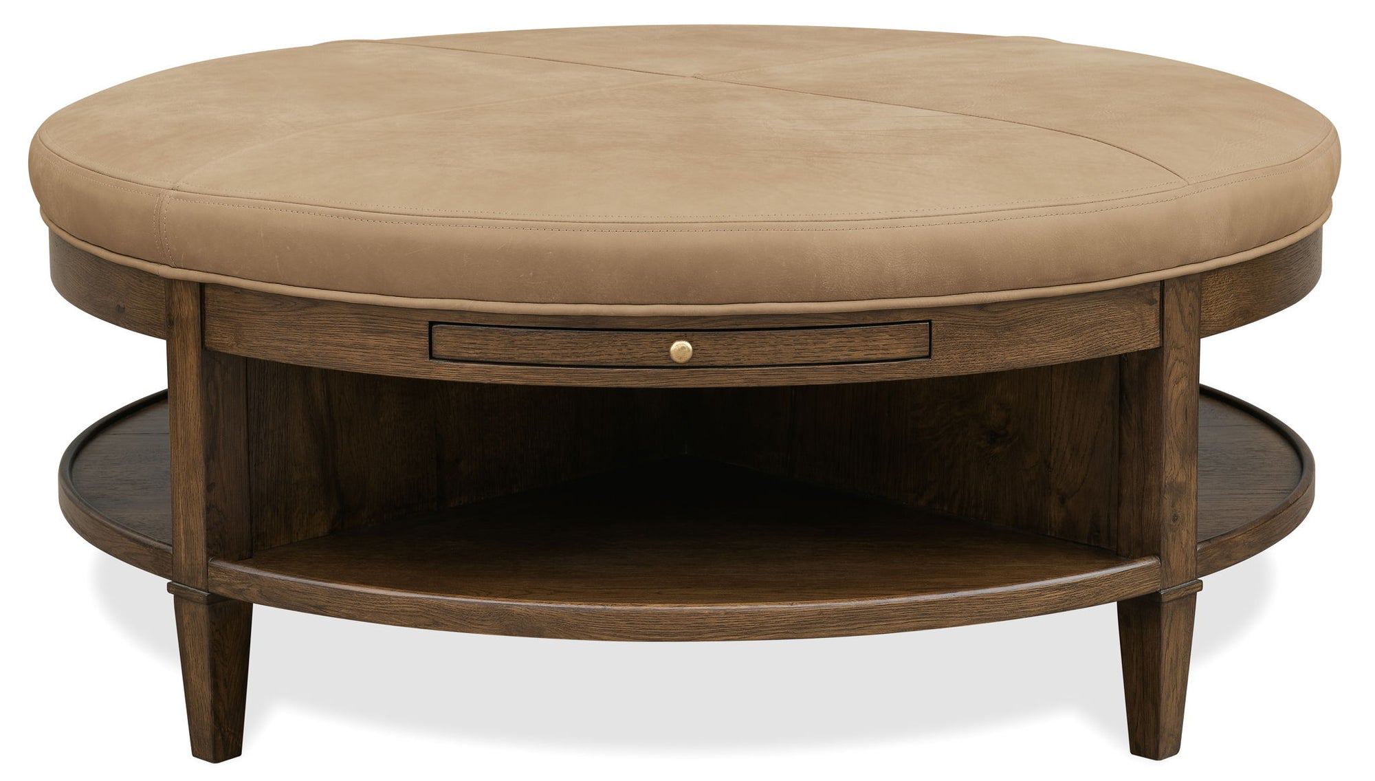 Cashiers - Cocktail Ottoman - Chestnut / Vintage Ecru