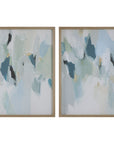 Seabreeze - Abstract Framed Canvas Prints (Set of 2) - Light Blue
