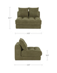 Davie - Slipper Chair - Olive Green