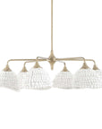 Biddeford - 6 Light Beaded Pendant - White
