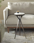 Tilton - Marble Accent Table - Black / White