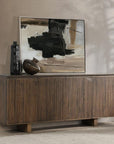 Roya - Reclaimed Oak Wood 4 Door Cabinet - Toasted Brown