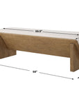 Wedged - Ivory Fabric Bench