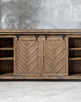 Primalia - Barn Door Media Console - Light Brown