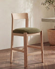 Oli - Counter Stool - Dark Green / Light Brown