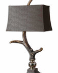 Stag Horn - Dark Shade Table Lamp - Dark Brown