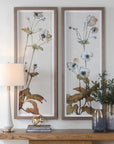 Garden - Study Framed Floral Prints (Set of 2) - Blue / Brown / Green / White