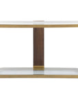 Ryles - Glass Console Table - Brass / Brown / Woodtone