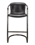 Freeman - Leather Barstool (Set of 2) - Onyx Black