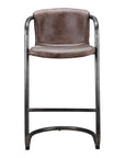 Freeman - Leather Barstool (Set of 2) - Grazed Brown