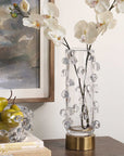 Aura - Clear Glass Vase - White