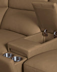 MS - Simone Six-Piece Power Reclining Sectional - Dark Brown