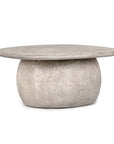 Britney - Outdoor Round Coffee Table - Light Gray