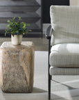 Loophole - Bleached Wash Accent Stool - Dark Brown