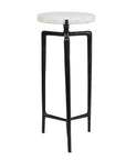 Tobias - Marble Slab Drink Table - Bronze / White
